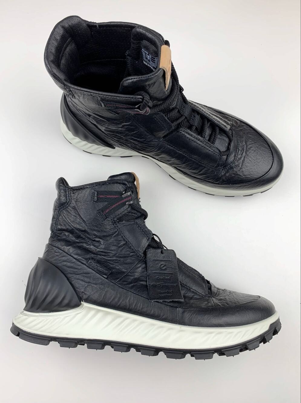 Ecco Exostrike Leather Mid-Cut Outdoor Boots Black Dyneema Men's 39 US 5 5.5